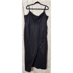 Asos Womens Midi Dress Size 16 Black Dark Romantic‎ Whimsigoth Cowl Neck Sexy